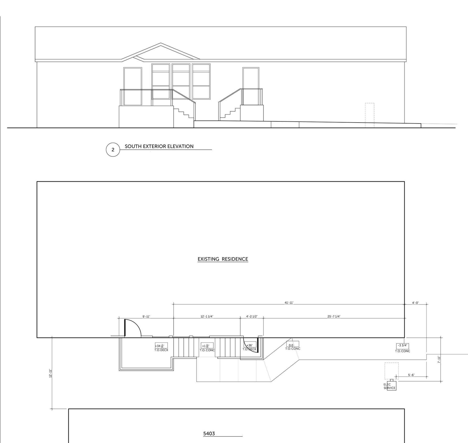 Existing floor and elevation