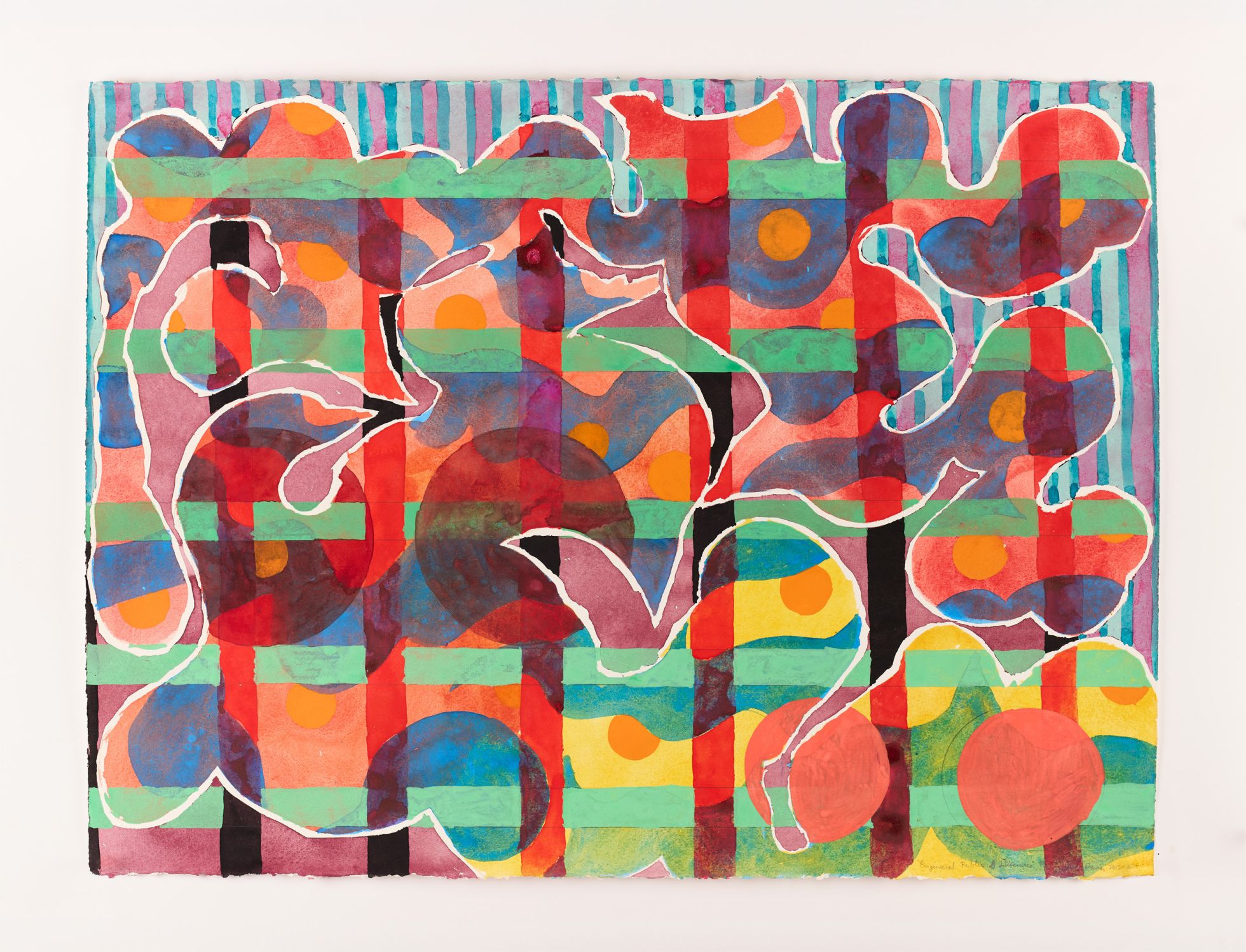 Engineered public discourse 22x30 gouache paper 2015 2024 RTD